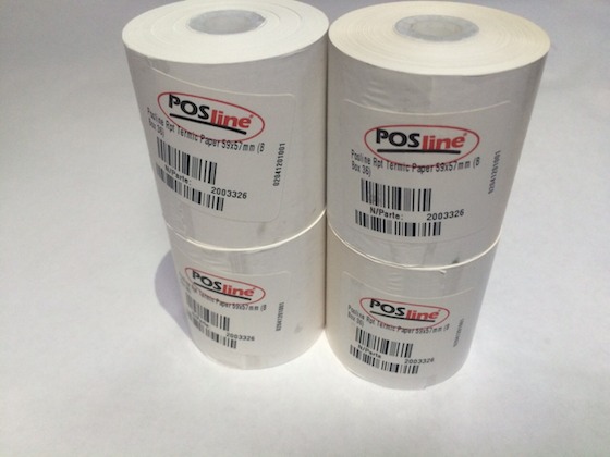 posline, rollo papel termico, subarasi 59x57 mm, PS13, PS11, PS12, barware, posline