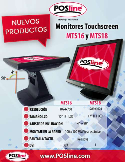 MTS16 Monitor Touchscreen , punto de venta, barware, posline,  oferta